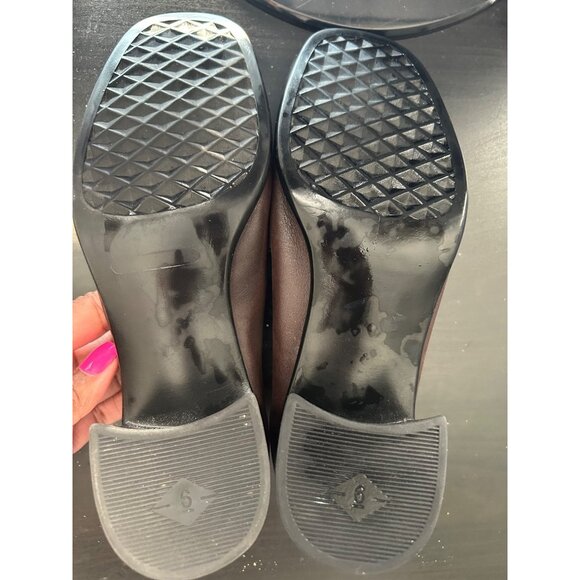 Laura Scott Brown Leather Women's Shoes Silver Buckle Block Heel COMFY Size 6 - Picture 9 of 9